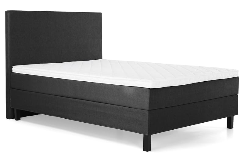 Lucky Komplet Sengepakke 120x200 Skum Glat Sengegavl - Sort/Grå - Møbler - Senge - Komplet sengepakke
