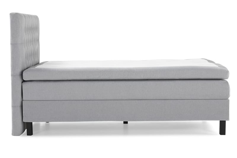 Lucky Komplet Sengepakke 120x200 Polyeter Diamant Sengegavl - Mellangrå - Møbler - Senge - Komplet sengepakke