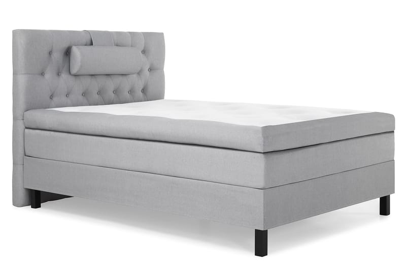 Lucky Komplet Sengepakke 120x200 Polyeter Diamant Sengegavl - Nakkepude Stor Mellangrå - Møbler - Senge - Komplet sengepakke