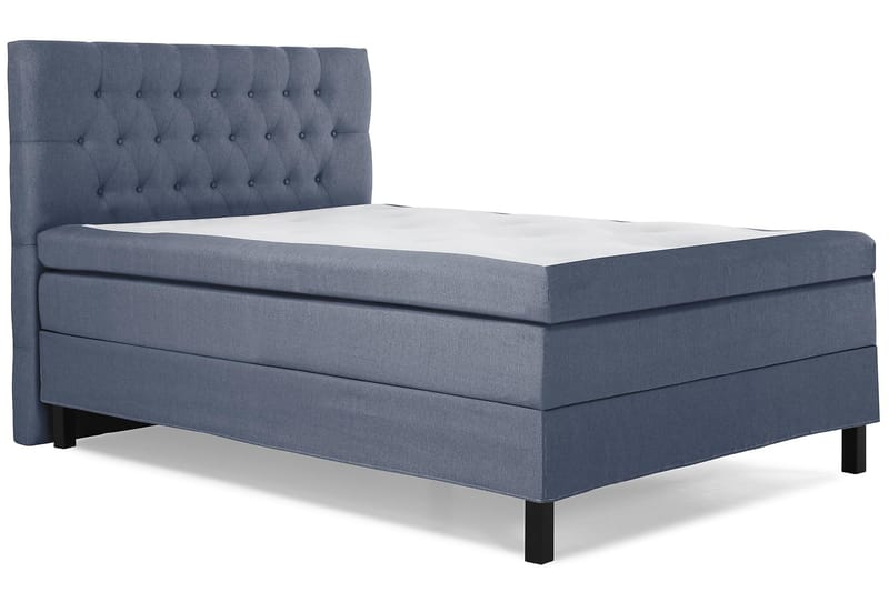 Lucky Komplet Sengepakke 120x200 Polyeter Diamant Sengegavl - Mørkeblå - Møbler - Senge - Komplet sengepakke