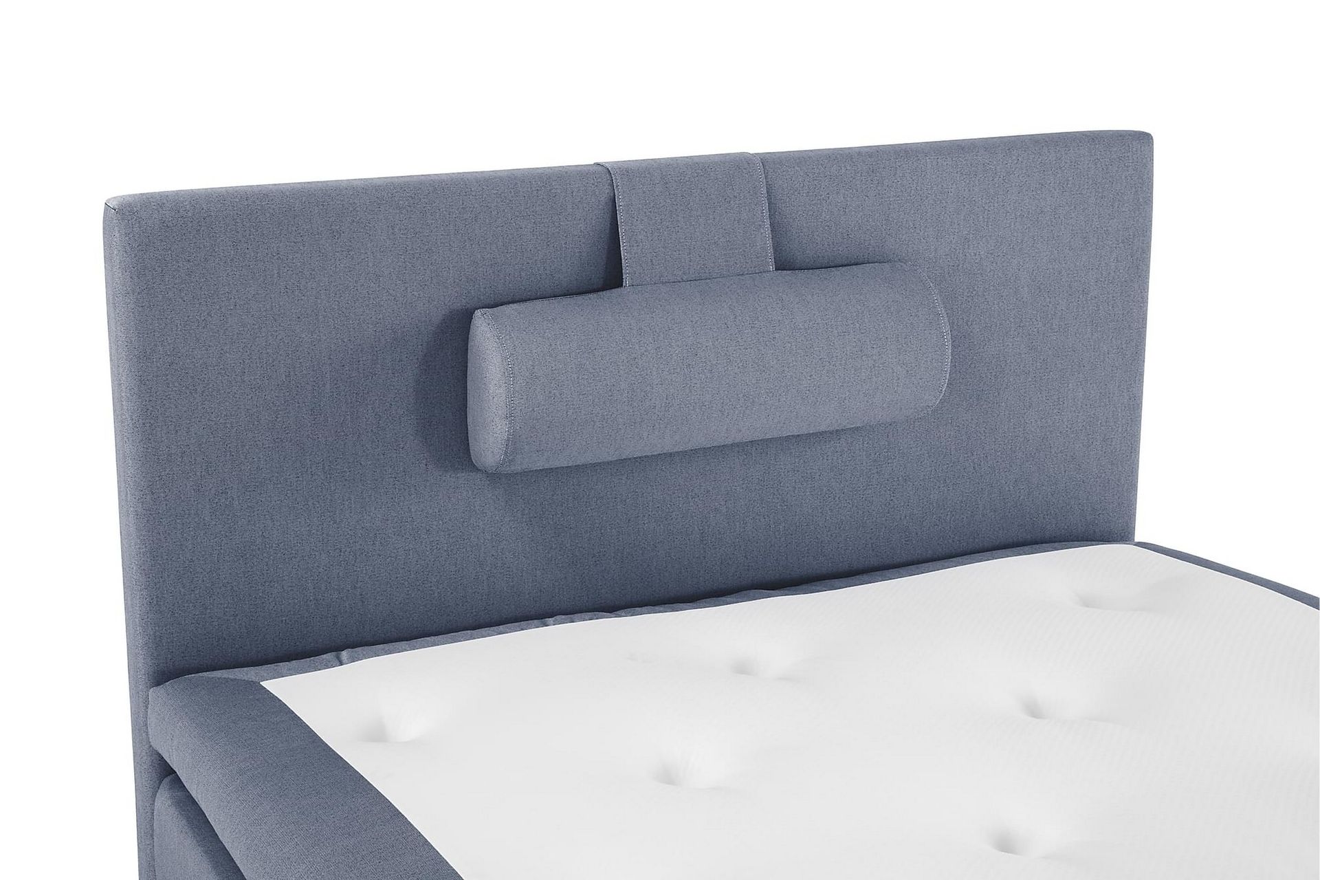 Lucky Komplet Sengepakke 120x200 Polyeter Glat Sengegavl - Nakkepude Stor Mørkeblå - Møbler - Senge - Komplet sengepakke