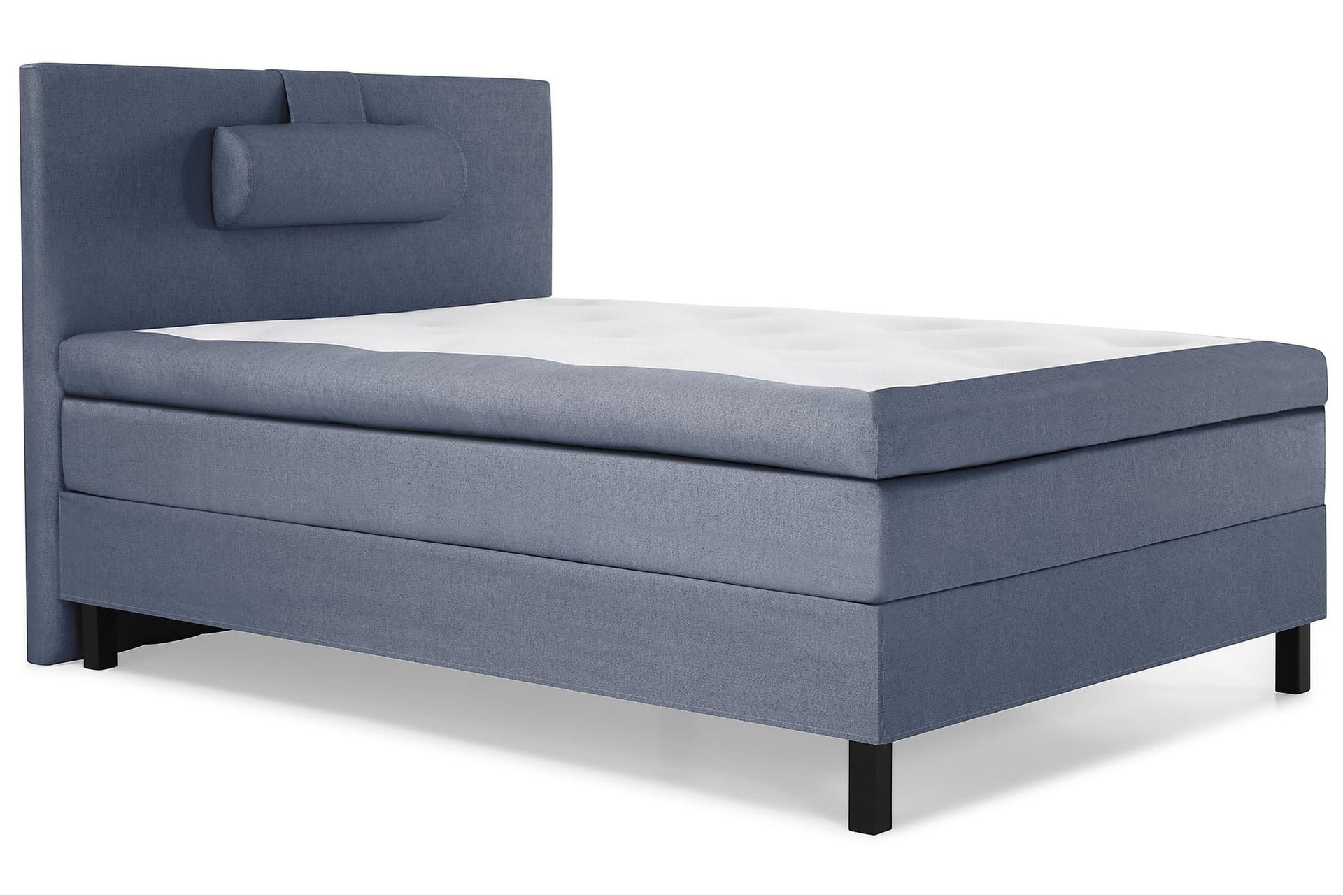 Lucky Komplet Sengepakke 120x200 Polyeter Glat Sengegavl - Nakkepude Stor Mørkeblå - Møbler - Senge - Komplet sengepakke