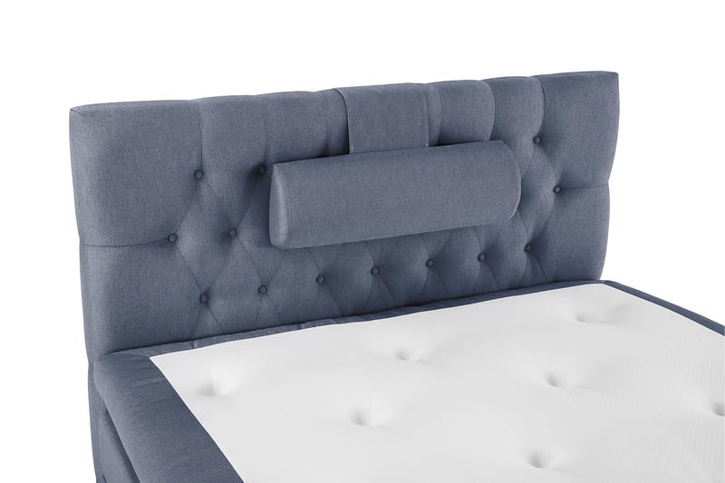 Lucky Komplet Sengepakke 120x200 Polyeter Diamant Sengegavl - Nakkepude Stor Mørkeblå - Møbler - Senge - Komplet sengepakke