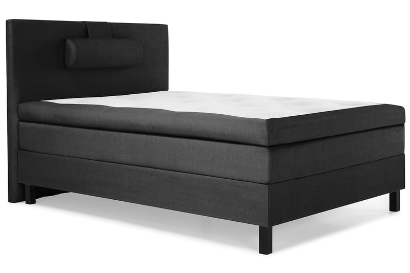 Lucky Komplet Sengepakke 120x200 Polyeter Glat Sengegavl - Nakkepude Stor Sort/Grå - Møbler - Senge - Komplet sengepakke