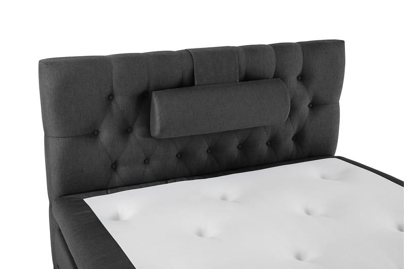 Lucky Komplet Sengepakke 120x200 Polyeter Diamant Sengegavl - Nakkepude Stor Sort/Grå - Møbler - Senge - Komplet sengepakke