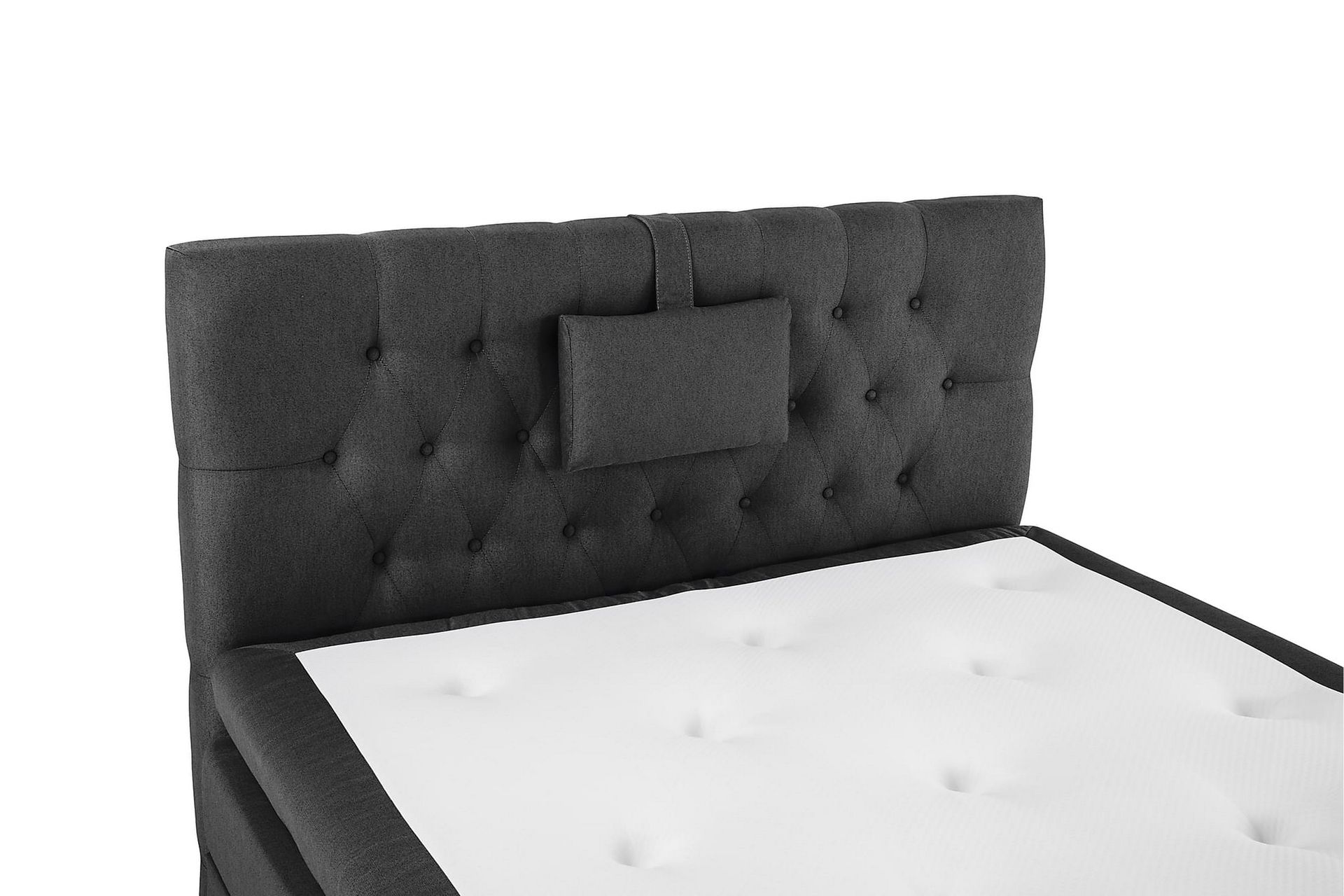 Lucky Komplet Sengepakke 120x200 Polyeter Diamant Sengegavl - Nakkepude Lille Sort/Grå - Møbler - Senge - Komplet sengepakke