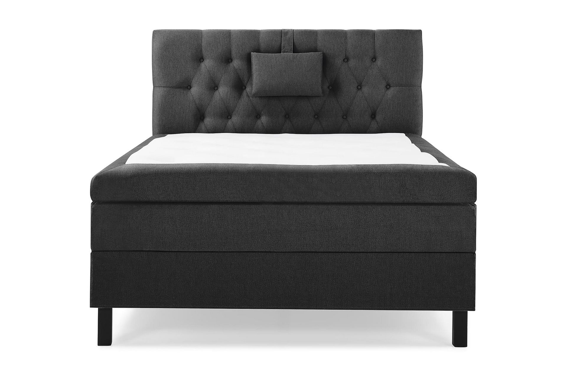 Lucky Komplet Sengepakke 120x200 Polyeter Diamant Sengegavl - Nakkepude Lille Sort/Grå - Møbler - Senge - Komplet sengepakke
