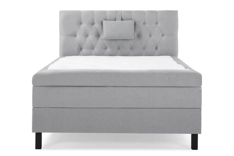 Lucky Komplet Sengepakke 120x200 Polyeter Diamant Sengegavl - Nakkepude Lille Mellemgrå - Møbler - Senge - Kontinentalsenge