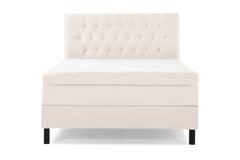 Lucky Komplet Sengepakke 120x200 Polyeter Diamant Sengegavl - Beige - Møbler - Senge - Komplet sengepakke