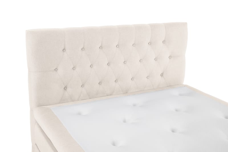 Lucky Komplet Sengepakke 120x200 Polyeter Diamant Sengegavl - Beige - Møbler - Senge - Komplet sengepakke
