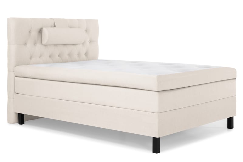 Lucky Komplet Sengepakke 120x200 Polyeter Diamant Sengegavl - Nakkepude Stor Beige - Møbler - Senge - Komplet sengepakke