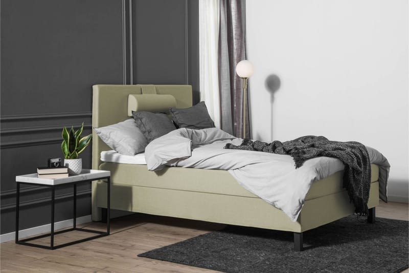 Lucky Komplet Sengepakke 120x200 Polyeter Glat Sengegavl - Nakkepude Stor Grøn - Møbler - Senge - Komplet sengepakke