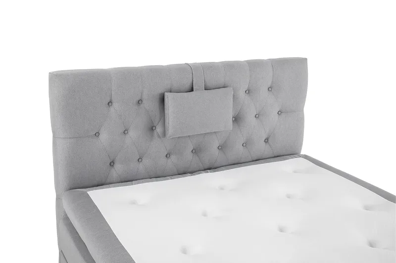Lucky Komplet Sengepakke 120x200 Polyeter Diamant Sengegavl - Nakkepude Lille Mellemgrå - Møbler - Senge - Kontinentalsenge