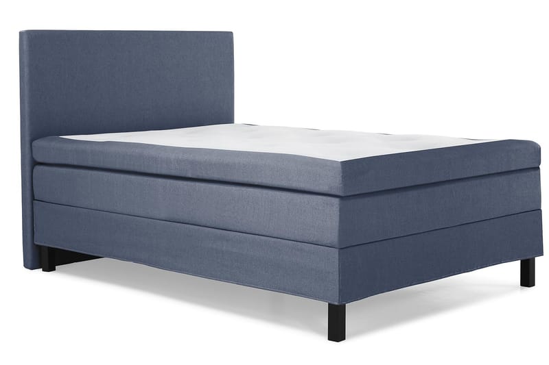 Lucky Komplet Sengepakke 120x200 Polyeter Glat Sengegavl - Mørkeblå - Møbler - Senge - Kontinentalsenge