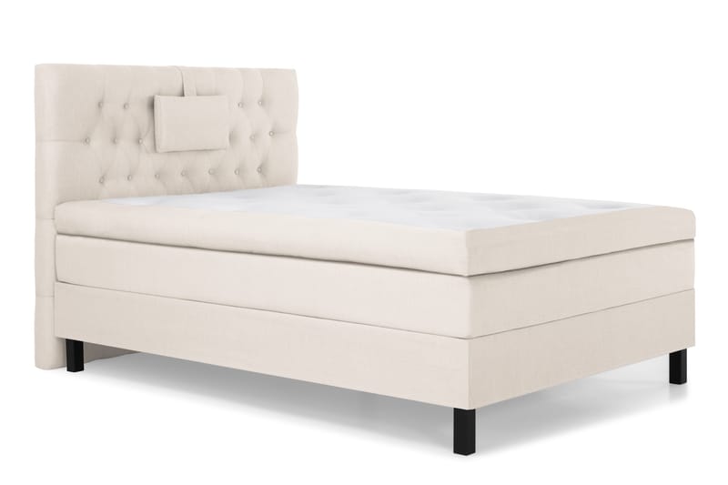 Lucky Komplet Sengepakke 120x200 Polyeter Diamant Sengegavl - Nakkepude Lille Beige - Møbler - Senge - Kontinentalsenge