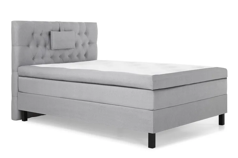 Lucky Komplet Sengepakke 120x200 Polyeter Diamant Sengegavl - Nakkepude Lille Mellemgrå - Møbler - Senge - Kontinentalsenge