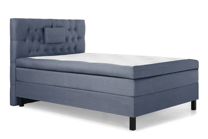 Lucky Komplet Sengepakke 120x200 Polyeter Diamant Sengegavl - Nakkepude Lille Mørkeblå - Møbler - Senge - Kontinentalsenge