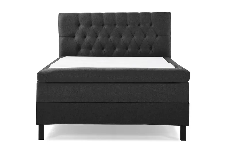 Lucky Komplet Sengepakke 140x200 cm Kontinentalseng med Sengegavl - Sort / Grå - Møbler - Senge - Kontinentalsenge