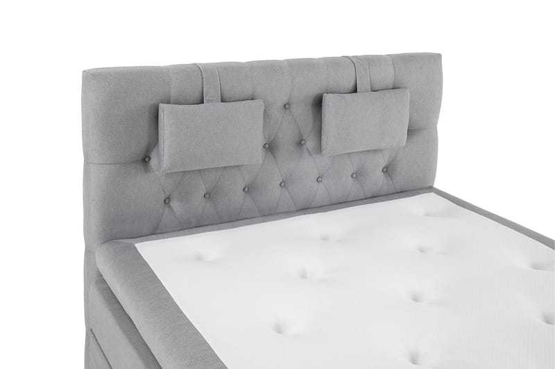 Lucky Komplet Sengepakke 140x200 Latex Diamant Sengegavl - Nakkepude Lille Mellemgrå - Møbler - Senge - Kontinentalsenge