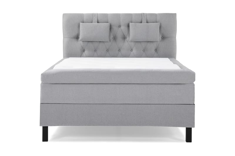 Lucky Komplet Sengepakke 140x200 Latex Diamant Sengegavl - Nakkepude Lille Mellemgrå - Møbler - Senge - Kontinentalsenge