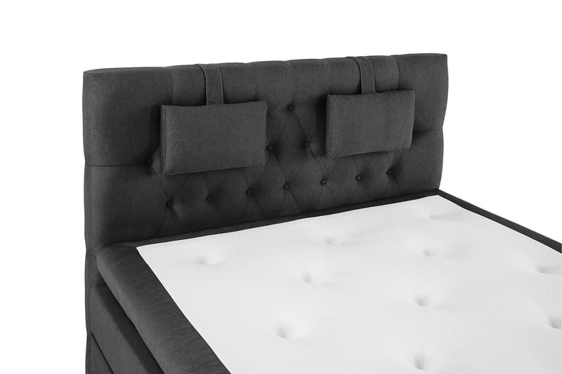 Lucky Komplet Sengepakke 140x200 Latex Diamant Sengegavl - Nakkepude Lille Sort/Grå - Møbler - Senge - Kontinentalsenge