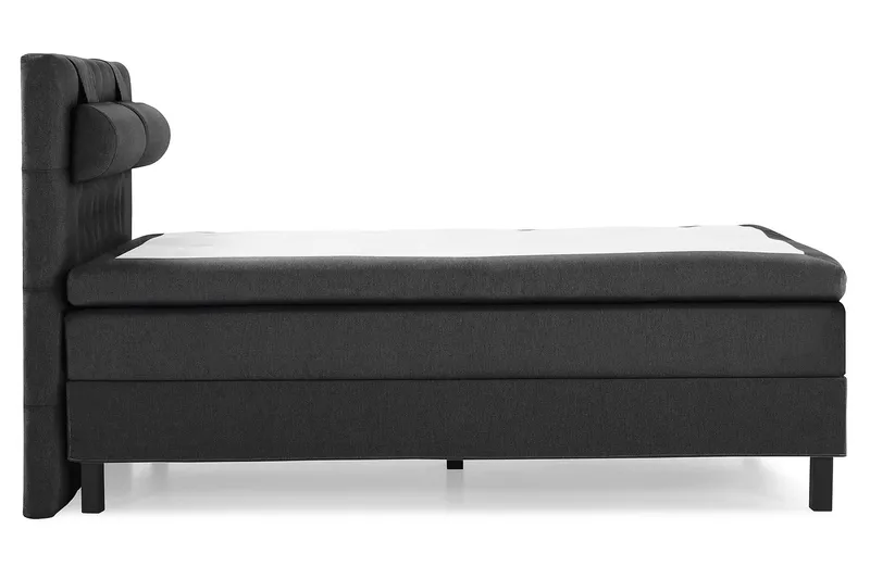 Lucky Komplet Sengepakke 140x200 Latex Diamant Sengegavl - Nakkepude Stor Sort/Grå - Møbler - Senge - Kontinentalsenge