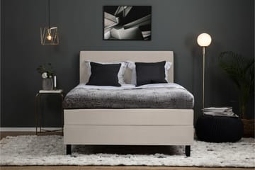 Lucky Komplet Sengepakke 140x200 Latex Glat Sengegavl - Beige - Møbler - Senge - Komplet sengepakke