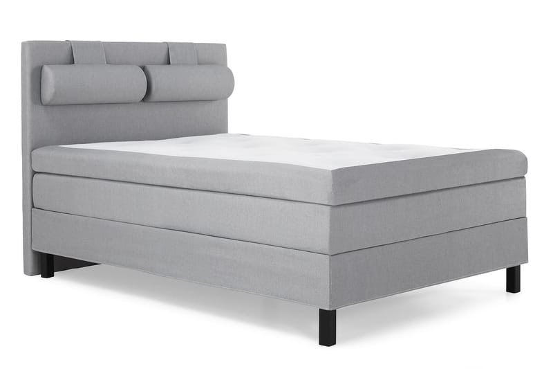 Lucky Komplet Sengepakke 140x200 Latex Glat Sengegavl - Nakkepude Stor Mellangrå - Møbler - Senge - Kontinentalsenge