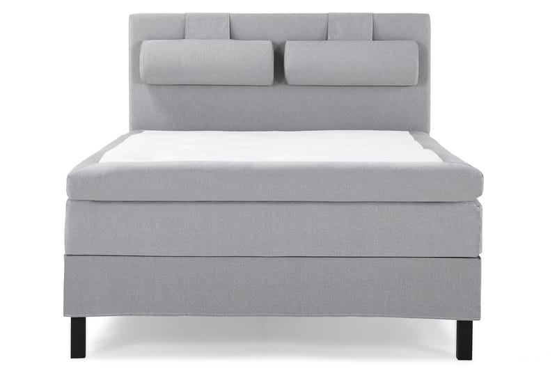 Lucky Komplet Sengepakke 140x200 Latex Glat Sengegavl - Nakkepude Stor Mellangrå - Møbler - Senge - Kontinentalsenge