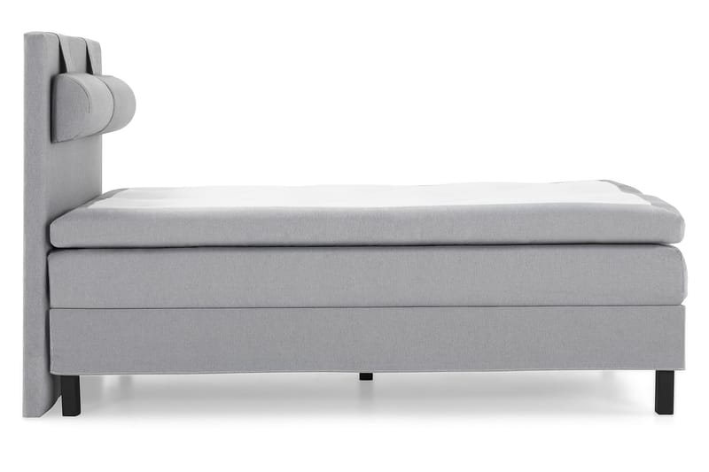 Lucky Komplet Sengepakke 140x200 Latex Glat Sengegavl - Nakkepude Stor Mellangrå - Møbler - Senge - Kontinentalsenge