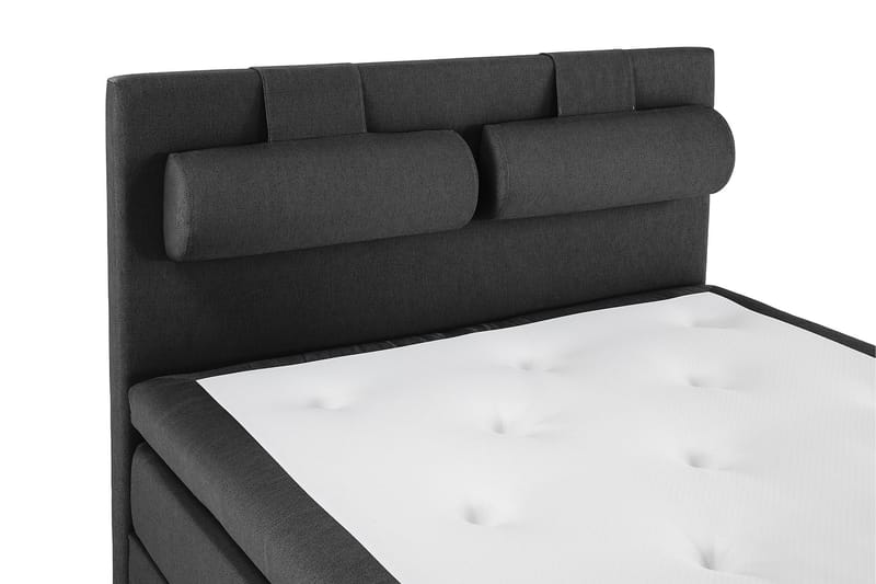 Lucky Komplet Sengepakke 140x200 Latex Glat Sengegavl - Nakkepude Stor Sort/Grå - Møbler - Senge - Komplet sengepakke