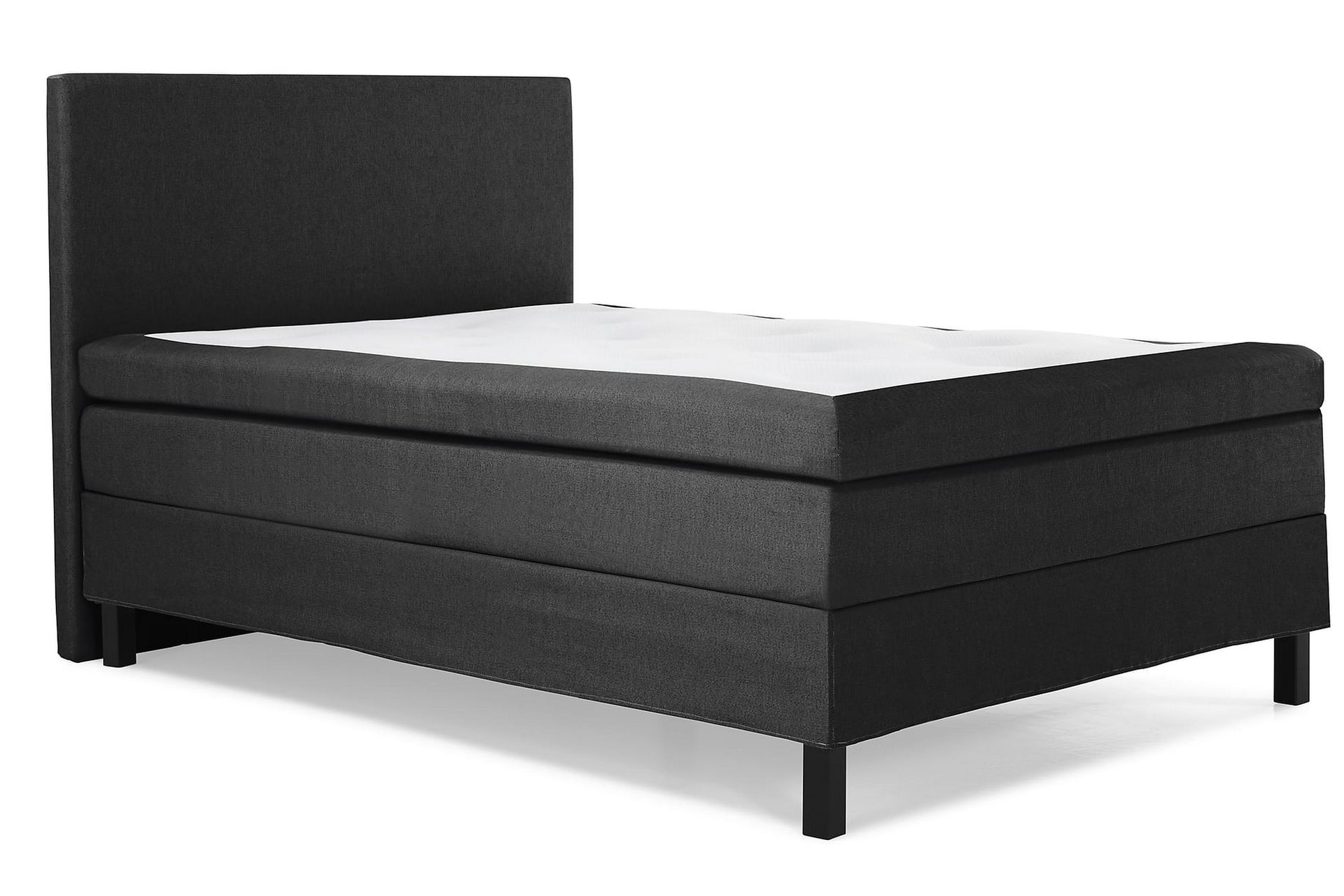 Lucky Komplet Sengepakke 140x200 Latex Glat Sengegavl - Sort/Grå - Møbler - Senge - Komplet sengepakke