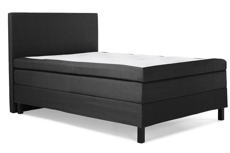 Lucky Komplet Sengepakke 140x200 Latex Glat Sengegavl - Sort/Grå - Møbler - Senge - Komplet sengepakke