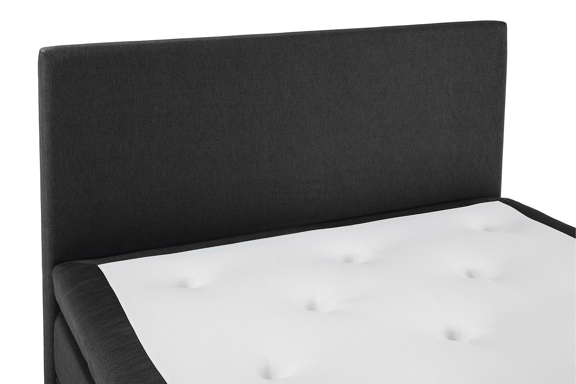 Lucky Komplet Sengepakke 140x200 Latex Glat Sengegavl - Sort/Grå - Møbler - Senge - Komplet sengepakke