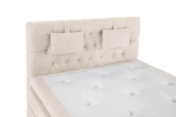 Lucky Komplet Sengepakke 140x200 Memory Diamant Sengegavl - Nakkepude Lille Beige - Møbler - Senge - Komplet sengepakke
