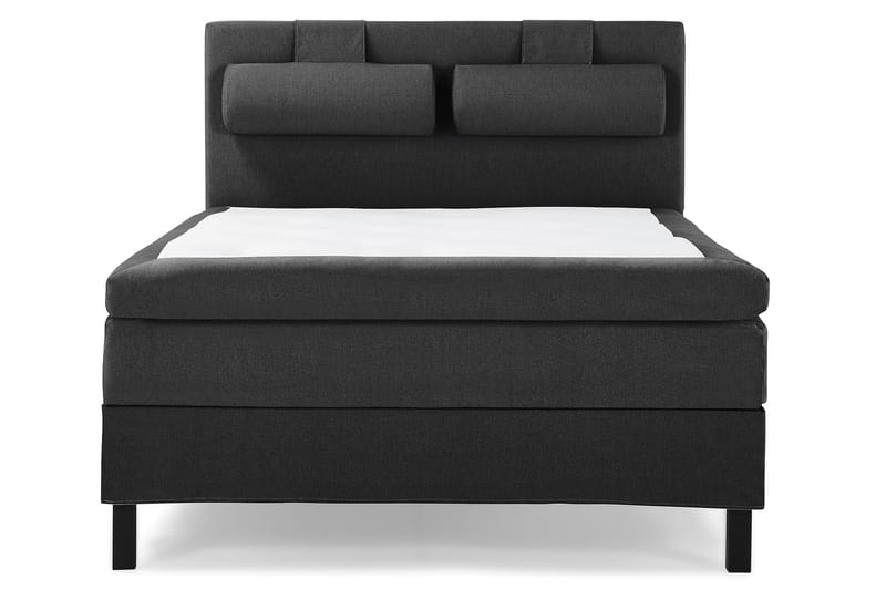 Lucky Komplet Sengepakke 140x200 Memory Glat Sengegavl, Nakkepude Stor Sort/Grå