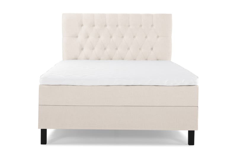 Lucky Komplet Sengepakke 140x200 Skum Diamant Sengegavl - Beige - Møbler - Senge - Komplet sengepakke