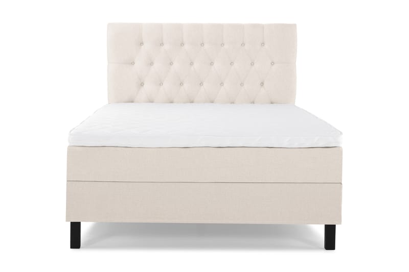 Lucky Komplet Sengepakke 140x200 Skum Diamant Sengegavl - Beige - Møbler - Senge - Kontinentalsenge