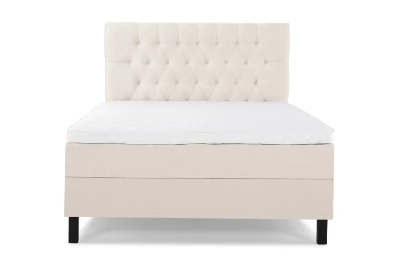 Lucky Komplet Sengepakke 140x200 Skum Diamant Sengegavl - Beige - Møbler - Senge - Kontinentalsenge