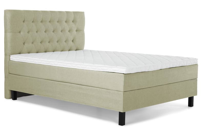 Lucky Komplet Sengepakke 140x200 Skum Diamant Sengegavl - Grøn - Møbler - Senge - Kontinentalsenge