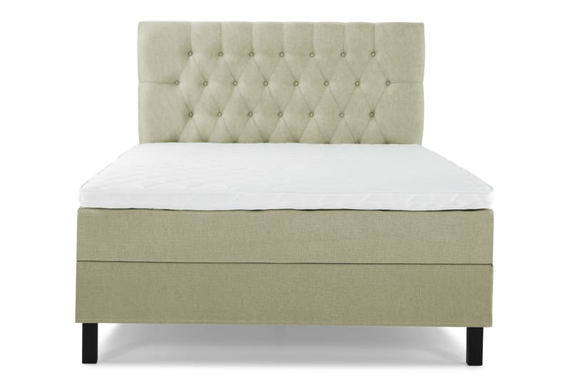 Lucky Komplet Sengepakke 140x200 Skum Diamant Sengegavl - Grøn - Møbler - Senge - Kontinentalsenge