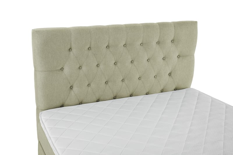 Lucky Komplet Sengepakke 140x200 Skum Diamant Sengegavl - Grøn - Møbler - Senge - Kontinentalsenge