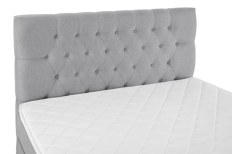 Lucky Komplet Sengepakke 140x200 Skum Diamant Sengegavl - Mellangrå - Møbler - Senge - Kontinentalsenge