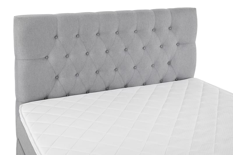 Lucky Komplet Sengepakke 140x200 Skum Diamant Sengegavl - Mellangrå - Møbler - Senge - Kontinentalsenge