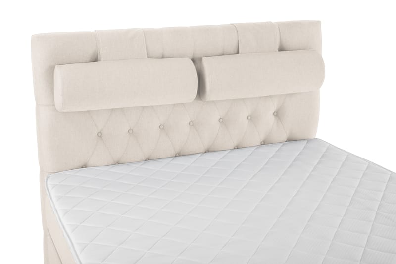Lucky Komplet Sengepakke 140x200 Skum Diamant Sengegavl - Nakkepude Stor Beige - Møbler - Senge - Komplet sengepakke