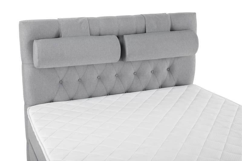 Lucky Komplet Sengepakke 140x200 Skum Diamant Sengegavl - Nakkepude Stor Mellangrå - Møbler - Senge - Kontinentalsenge