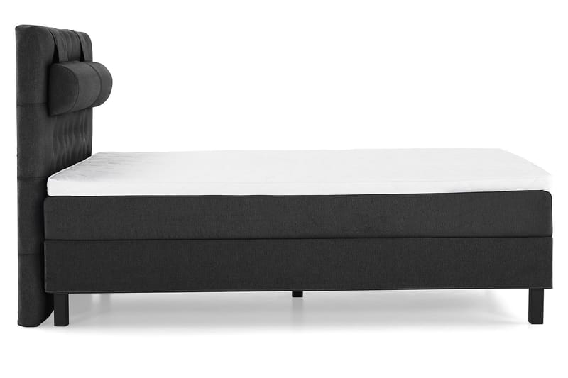 Lucky Komplet Sengepakke 140x200 Skum Diamant Sengegavl - Nakkepude Stor Sort/Grå - Møbler - Senge - Kontinentalsenge