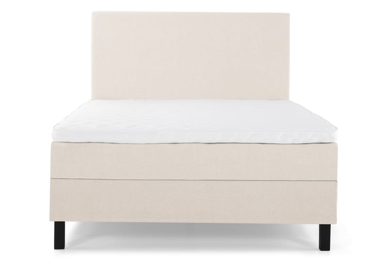 Lucky Komplet Sengepakke 140x200 Skum Glat Sengegavl - Beige - Møbler - Senge - Komplet sengepakke