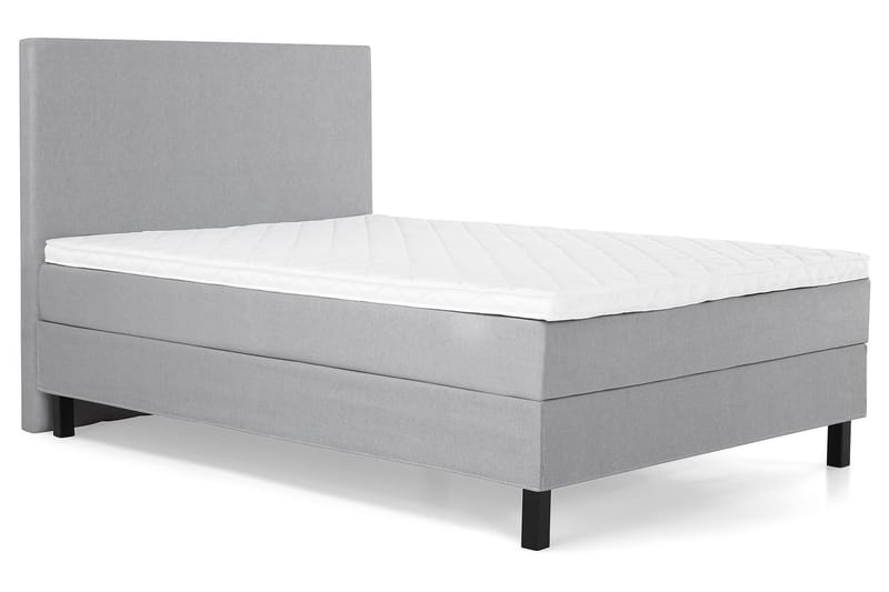 Lucky Komplet Sengepakke 140x200 Skum Glat Sengegavl - Mellangrå - Møbler - Senge - Komplet sengepakke