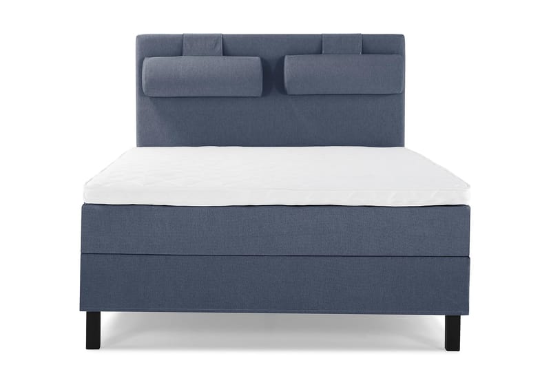 Lucky Komplet Sengepakke 140x200 Skum Glat Sengegavl - Nakkepude Stor Mørkeblå - Møbler - Senge - Komplet sengepakke